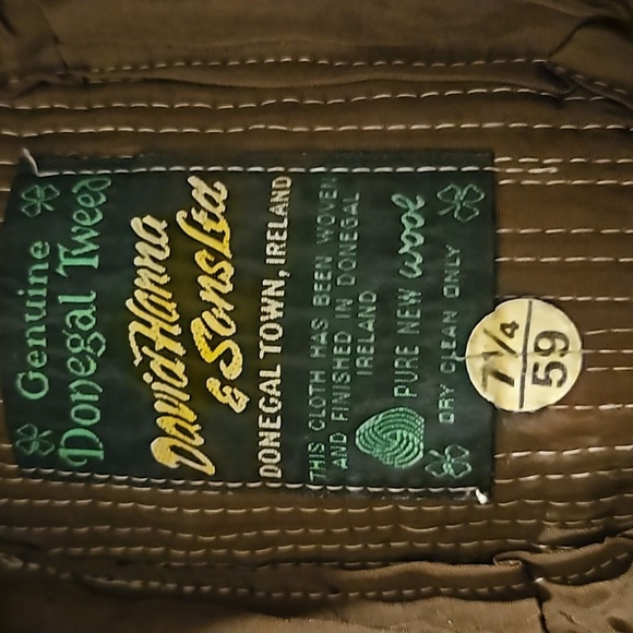 VTG DAVID HANNA & SONS LTD Genuine Donegal Tweed Wool Irish Grandpa Hat - Picture 7 of 7